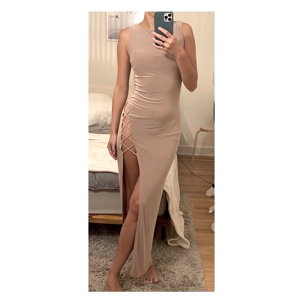 Long beige dress
